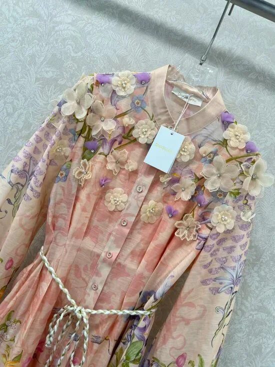 Zimmermann Women Floral V-Neck Long Dress - Picture 4 of 8